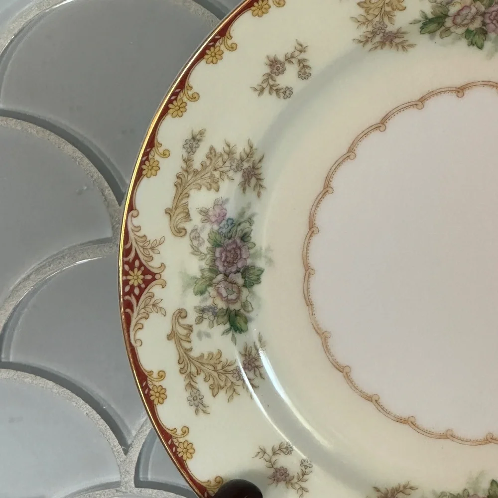 Occupied Japan Vintage Noritake China Cardinal Rose 7 5/8” Salad Plate
